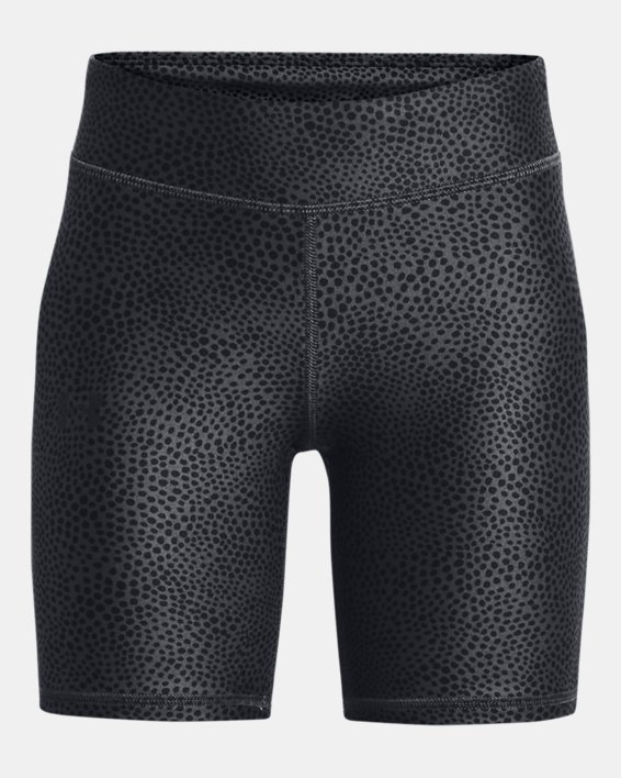 Girls' HeatGear® Printed Bike Shorts, Black, pdpMainDesktop image number 0